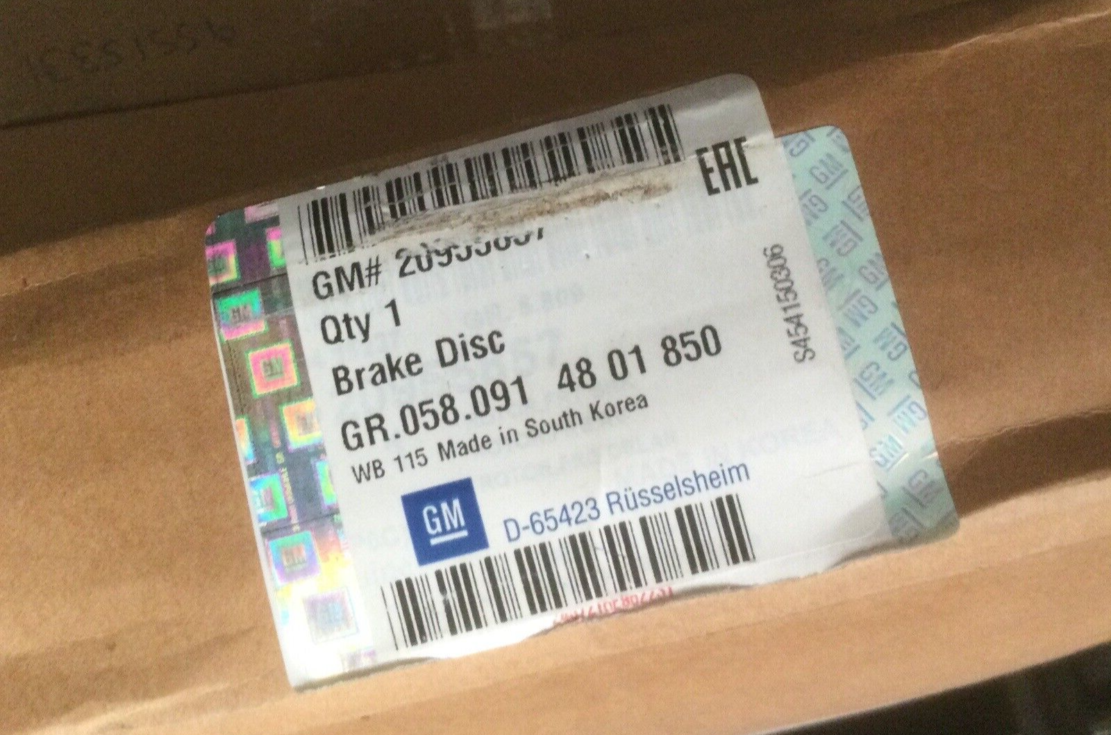 Buy GENERAL MOTORS 20955857 Brake Disc — OEM Part, Prices from 39.95 ...