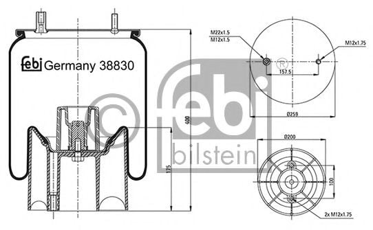 38830 FEBI+BILSTEIN Boot, air suspension