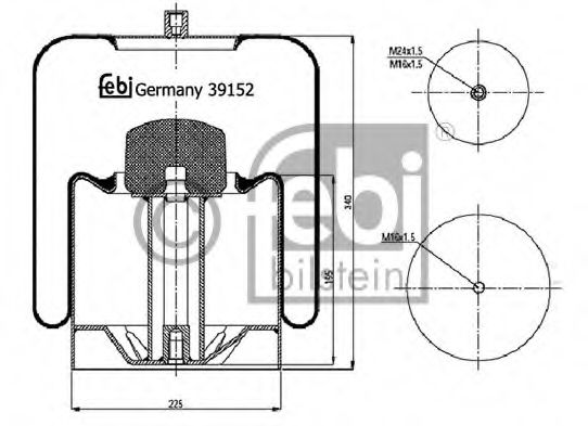 39152 FEBI+BILSTEIN Compressed-air System Boot, air suspension