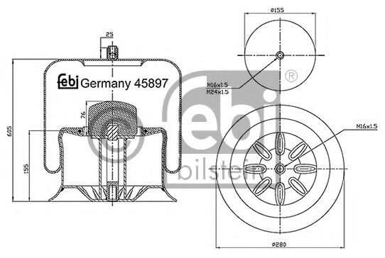 45897 FEBI+BILSTEIN Wheel Suspension Track Control Arm