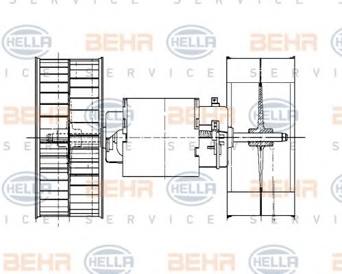 8EW 009 100-621 BEHR+HELLA+SERVICE Heating / Ventilation Interior Blower