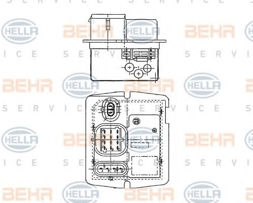 9XX 009 122-041 BEHR+HELLA+SERVICE Resistor, interior blower