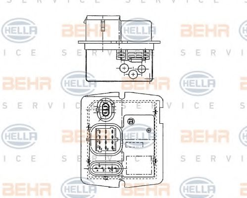 9XX 009 122-051 BEHR+HELLA+SERVICE Heating / Ventilation Resistor, interior blower