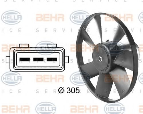 8EW 009 144-471 BEHR+HELLA+SERVICE Cooling System Fan, radiator