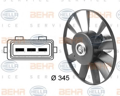 8EW 009 144-521 BEHR+HELLA+SERVICE Fan, radiator