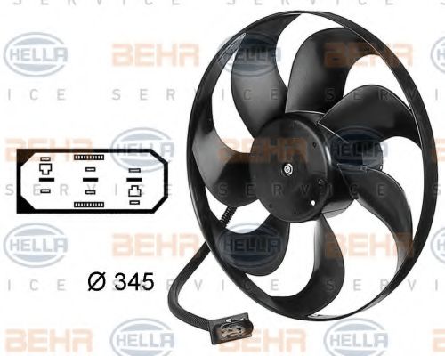 8EW 009 144-531 BEHR+HELLA+SERVICE Cooling System Fan, radiator
