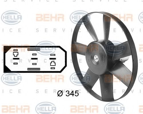 8EW 009 144-591 BEHR+HELLA+SERVICE Fan, radiator