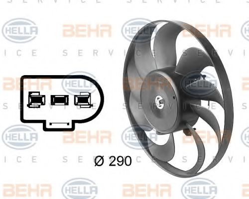 8EW 009 144-601 BEHR+HELLA+SERVICE Cooling System Fan, radiator