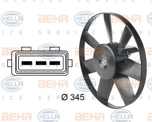 8EW 009 144-611 BEHR+HELLA+SERVICE Cooling System Fan, radiator
