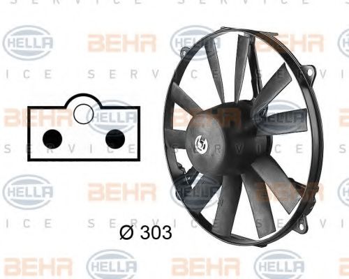 8EW 009 144-751 BEHR+HELLA+SERVICE Cooling System Fan, radiator