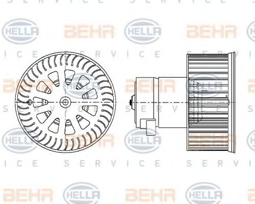 8EW 009 157-161 BEHR+HELLA+SERVICE Interior Blower