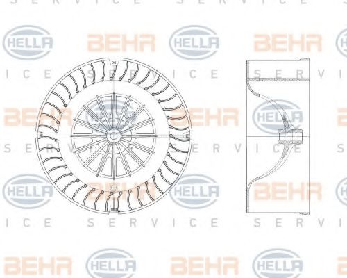8EW 009 157-191 BEHR+HELLA+SERVICE Heating / Ventilation Interior Blower