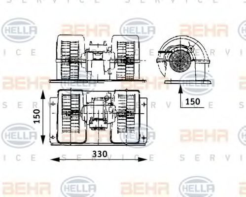 8EW 009 157-481 BEHR+HELLA+SERVICE Heating / Ventilation Interior Blower