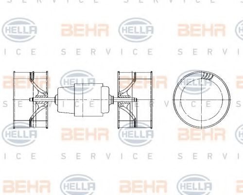 8EW 009 157-571 BEHR+HELLA+SERVICE Interior Blower