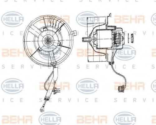 8EW 009 158-111 BEHR+HELLA+SERVICE Heating / Ventilation Interior Blower