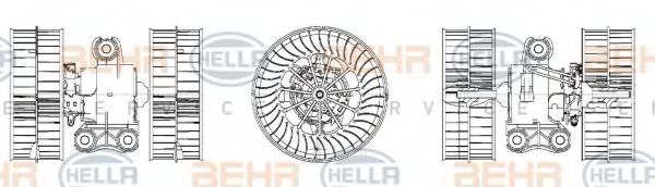 8EW 009 158-171 BEHR+HELLA+SERVICE Heating / Ventilation Interior Blower