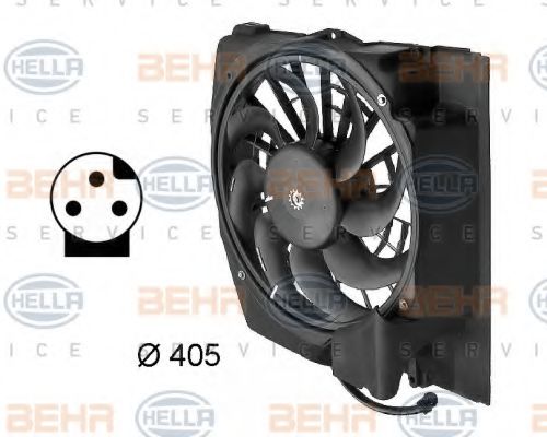 8EW 009 158-711 BEHR+HELLA+SERVICE Air Conditioning Fan, A/C condenser