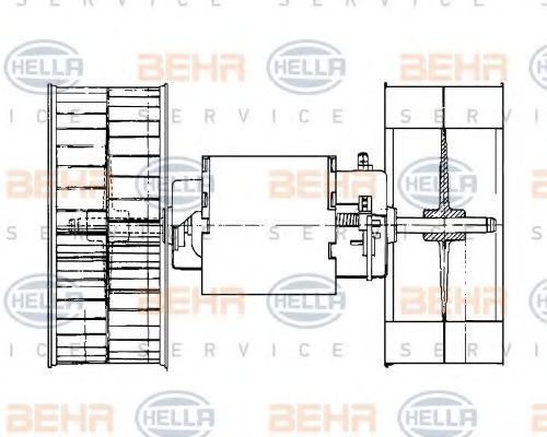 8EW 009 159-101 BEHR+HELLA+SERVICE Interior Blower
