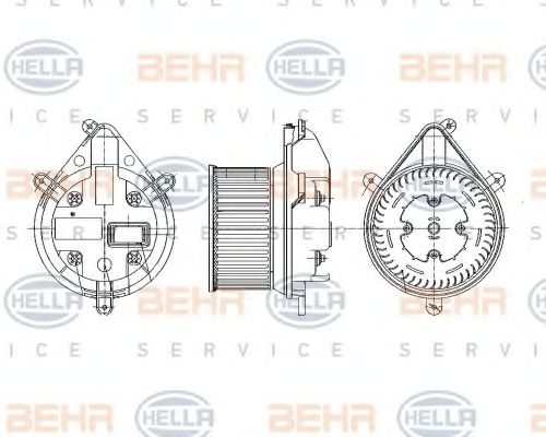 8EW 009 159-141 BEHR+HELLA+SERVICE Interior Blower