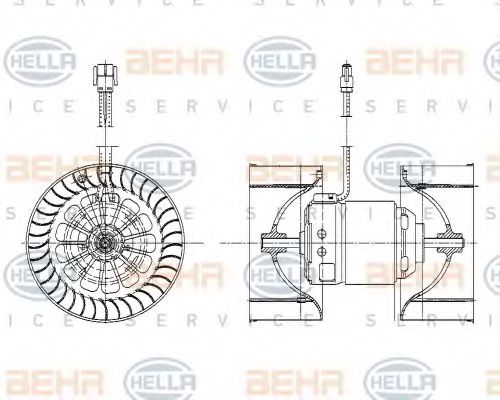 8EW 009 159-201 BEHR+HELLA+SERVICE Heating / Ventilation Interior Blower