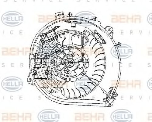 8EW 009 159-261 BEHR+HELLA+SERVICE Heating / Ventilation Interior Blower