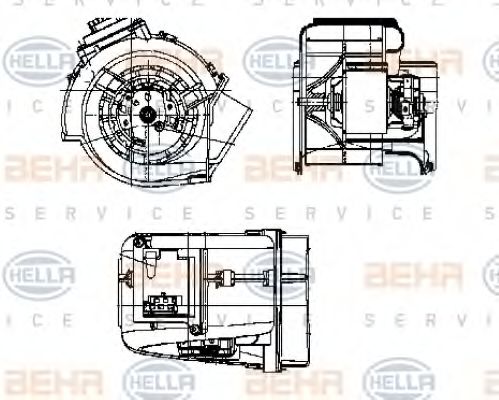 8EW 009 159-371 BEHR+HELLA+SERVICE Heating / Ventilation Interior Blower