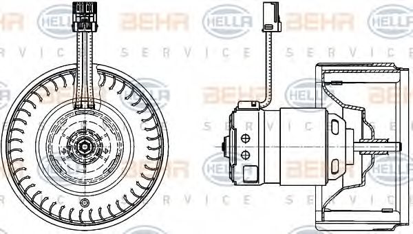 8EW 009 159-631 BEHR+HELLA+SERVICE Heating / Ventilation Interior Blower