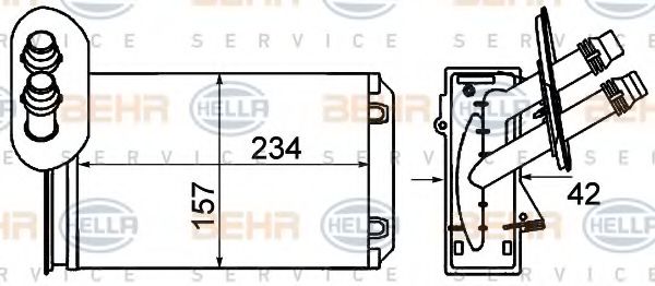 8FH 351 001-621 BEHR+HELLA+SERVICE Heat Exchanger, interior heating