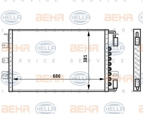 8FC 351 024-131 BEHR+HELLA+SERVICE Condenser, air conditioning