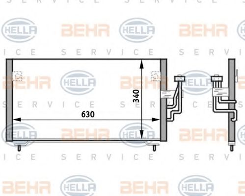 8FC 351 024-151 BEHR+HELLA+SERVICE Air Conditioning Condenser, air conditioning