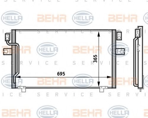 8FC 351 024-171 BEHR+HELLA+SERVICE Condenser, air conditioning