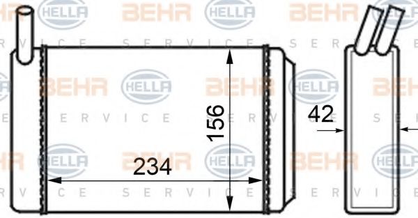 8FH 351 024-211 BEHR+HELLA+SERVICE Heat Exchanger, interior heating
