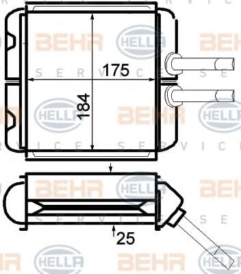 8FH 351 024-221 BEHR+HELLA+SERVICE Heating / Ventilation Heat Exchanger, interior heating
