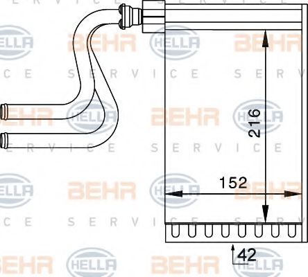 8FH 351 024-261 BEHR+HELLA+SERVICE Heat Exchanger, interior heating