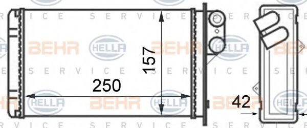 8FH 351 024-291 BEHR+HELLA+SERVICE Heat Exchanger, interior heating