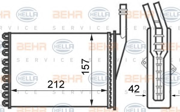 8FH 351 024-351 BEHR+HELLA+SERVICE Heat Exchanger, interior heating