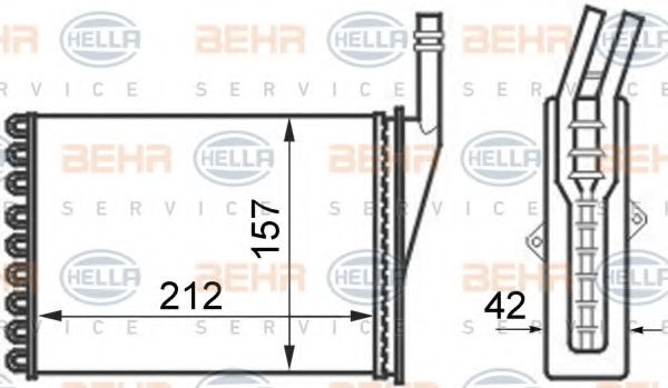 8FH 351 024-361 BEHR+HELLA+SERVICE Heat Exchanger, interior heating