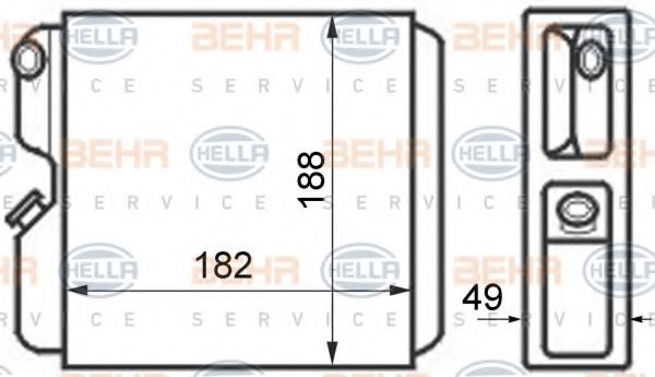 8FH 351 024-371 BEHR+HELLA+SERVICE Heating / Ventilation Heat Exchanger, interior heating