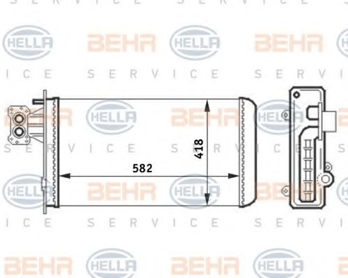 8FH 351 024-451 BEHR+HELLA+SERVICE Отопление / вентиляция Теплообменник, отопление салона
