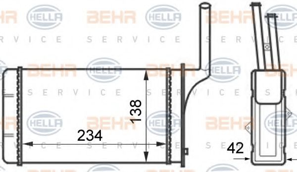 8FH 351 024-461 BEHR+HELLA+SERVICE Heat Exchanger, interior heating