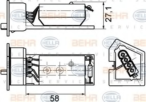 9XX 351 029-131 BEHR+HELLA+SERVICE Heating / Ventilation Resistor, interior blower