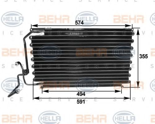 8FC 351 035-241 BEHR+HELLA+SERVICE Condenser, air conditioning
