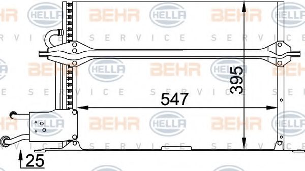 8FC 351 035-291 BEHR+HELLA+SERVICE Condenser, air conditioning
