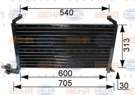 8FC 351 035-501 BEHR+HELLA+SERVICE Condenser, air conditioning
