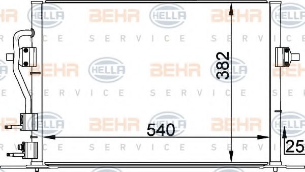 8FC 351 035-581 BEHR+HELLA+SERVICE Condenser, air conditioning