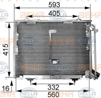 8FC 351 036-011 BEHR+HELLA+SERVICE Air Conditioning Condenser, air conditioning