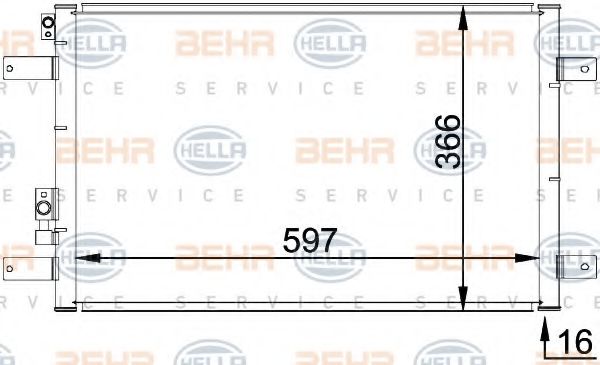 8FC 351 036-111 BEHR+HELLA+SERVICE Kondensator, Klimaanlage