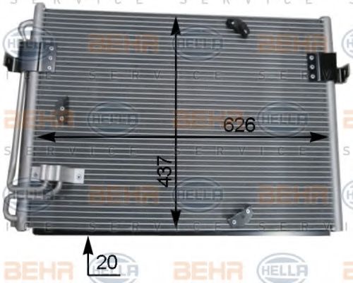 8FC 351 036-151 BEHR+HELLA+SERVICE Air Conditioning Condenser, air conditioning