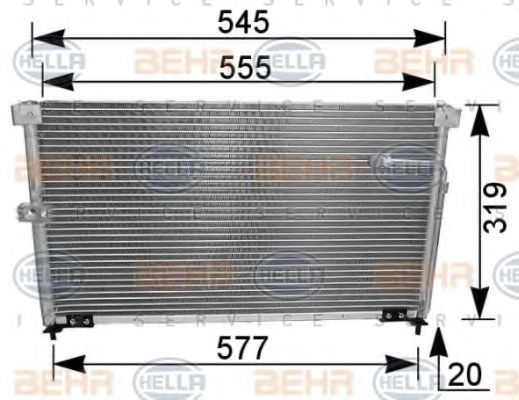 8FC 351 036-301 BEHR+HELLA+SERVICE Condenser, air conditioning