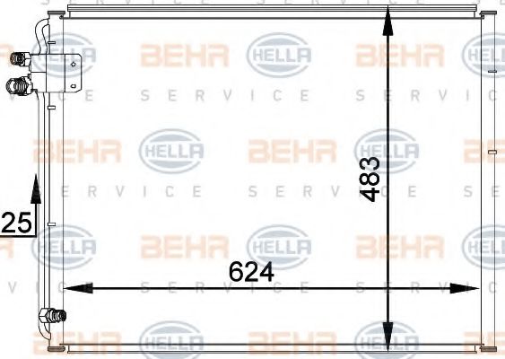 8FC 351 036-761 BEHR+HELLA+SERVICE Condenser, air conditioning
